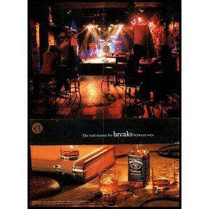 2002 Jack Daniels Tennessee Whiskey Vintage Print Ad Bar Band Man Cave Wall Art